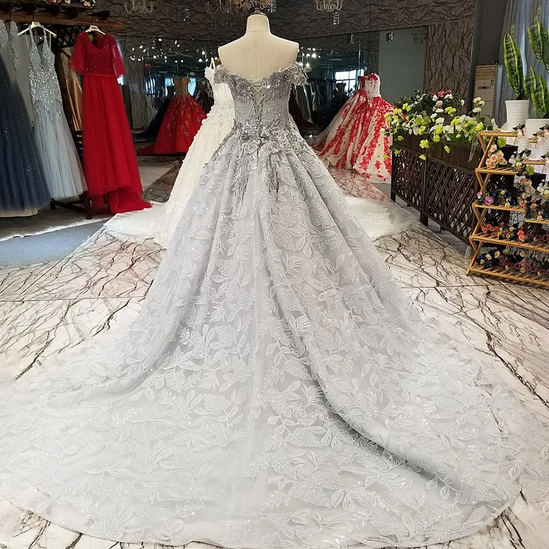 LS04471 старшее серое с открытыми плечами красивое Дешевое Вечернее Платье милое со