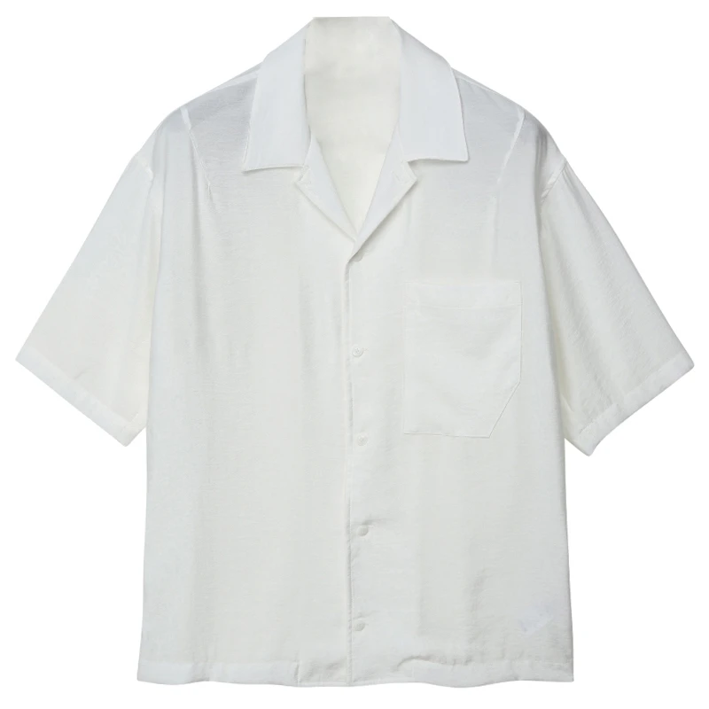 Мужская рубашка с коротким рукавом супер Свободная драпировка оверсайз | одежда