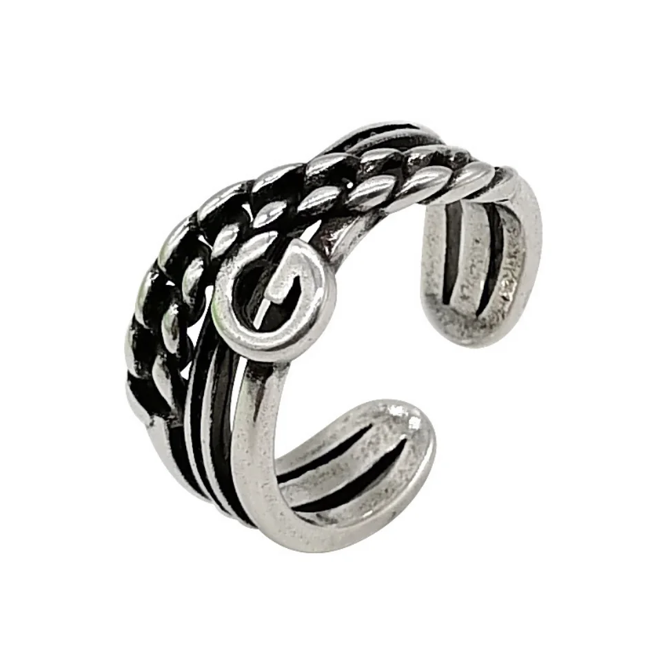 

Retro G-letter twist twine double-layer fashion fashion ring Adjustable fashion women's single product ring