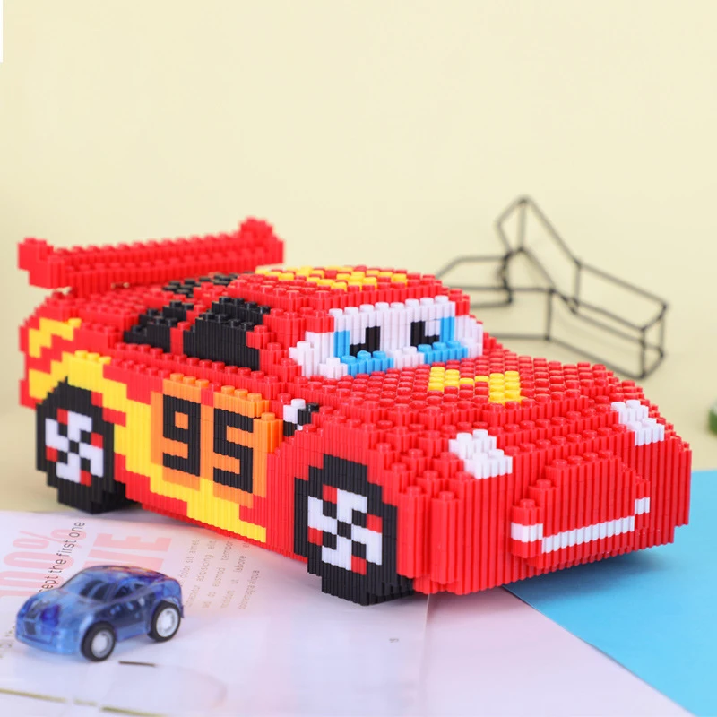 2900 шт. с рисунком из мультфильма Тачки алмазные строительные блоки Lightning McQueen