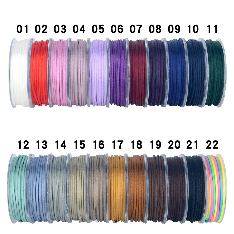 Мягкий атласный погремушек 2 мм шелковый шнур для макраме рукоделия ожерелье