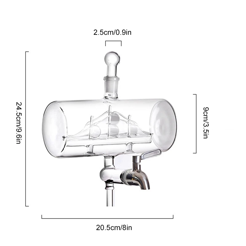 

Whisky Decanter Set Glass Whiskey Container Set Creatives Sailing Shape 4 Cup Bottle Capacity High Borosilicate 1100ML 310ml