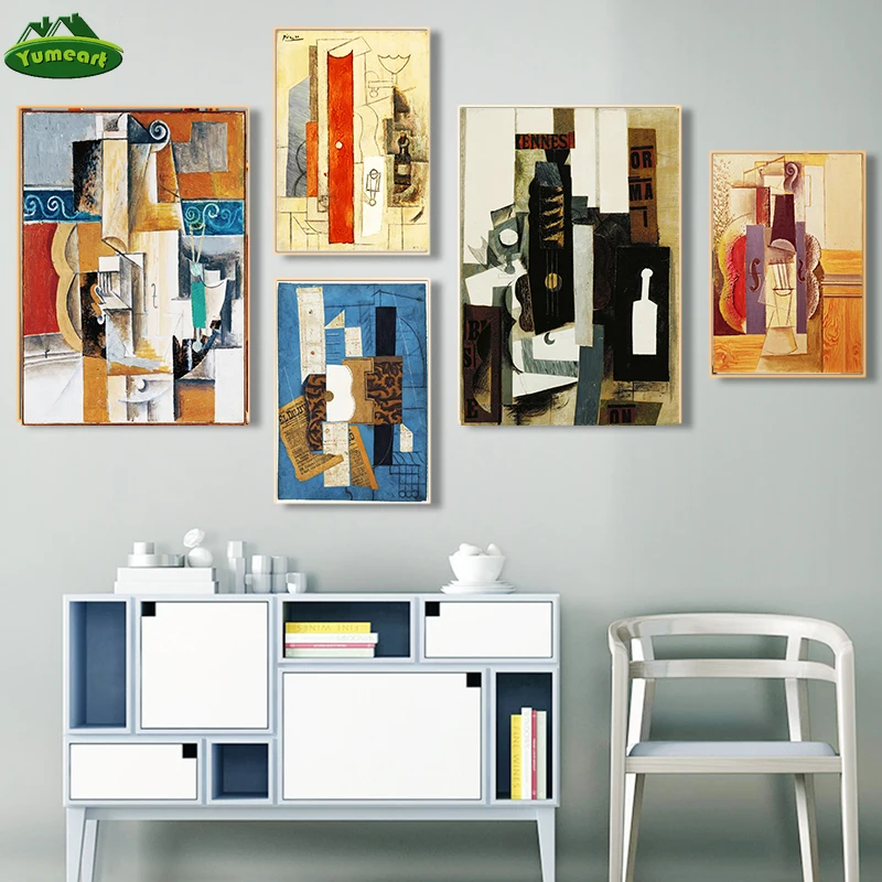 Пикассо всемирно известный абстрактный гитара холст Художественная живопись