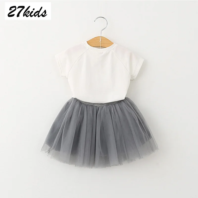 2020 летнее милое платье с принтом для девочек Детский костюм свадьбы и