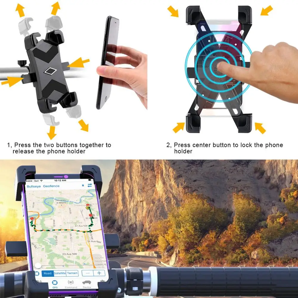 

Mobile Phone Holder Mount Bicycle Handlebar Aluminum Alloy Bracket Moto Outdoor Riding Handlebarfor Navigation Fixed Bracket