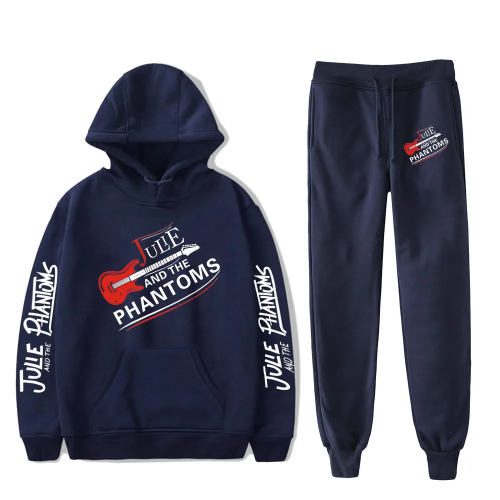 

Julie and the Phantoms Funny Cute Sweatshirts Two Piece Suits Tracksuit Hoodies+Jogger Pant Kpop Sports Clothes Women/Men Sets