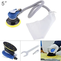 5 inch 10000rpm self vacuuming pneumatic sander machine 1m air tube and 6 hole matte surface sanding pad for polishing sanding