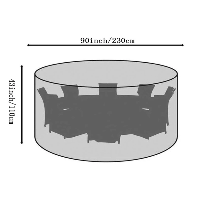 

29EA Black Round Outdoor Furniture Dust Cover Waterproof Durable Extra Sun Protection