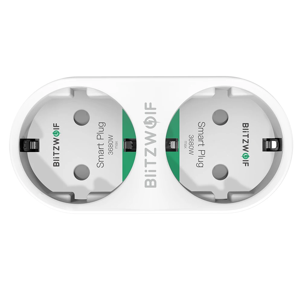 

BlitzWolf BW-SHP7 3680W 16A Dual Outlet EU Plug Smart WIFI Socket APP Remote Control Work With Google Assistant / Amazon Alexa