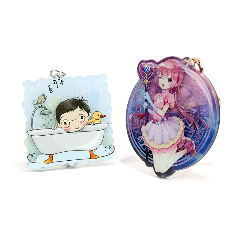 Бесплатный образец VOGRACE 3D мультяшный брелок на заказ акриловый пластиковый