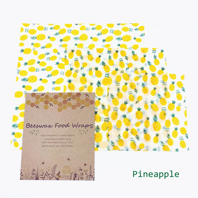 Pineapple Зеро отходов многоразового хранения обертывание устойчивые органические сэндвич и сыра пищевая обертка пинг бумага BPA& пластик бесплатно пчелиный воск пищевая обертка - Цвет: Pineapple