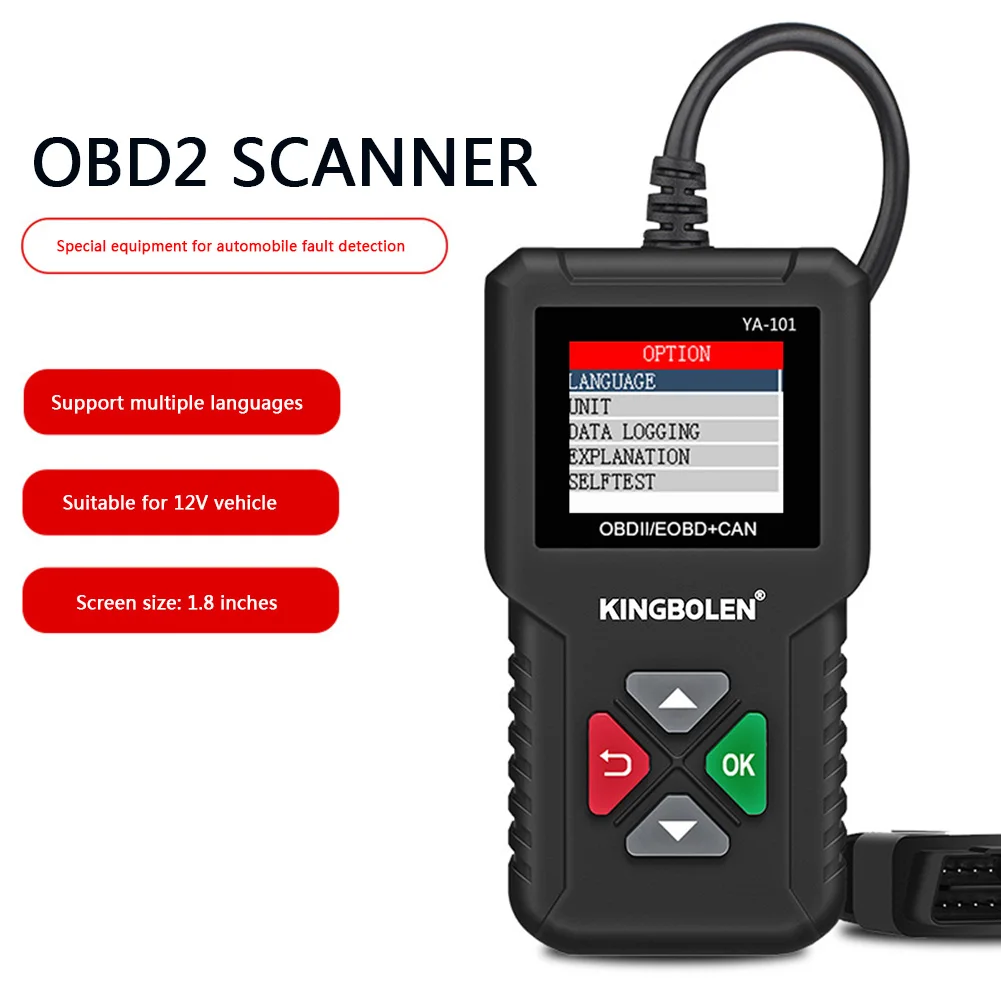 

Car Full OBD2 Scanner YA101 for 12V Automotive Check Engine Error Code Reader Diagnostic Tool with Battery Test