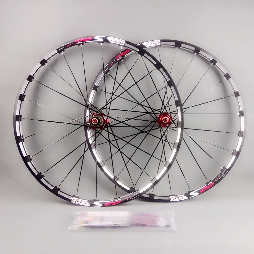 RT S90 Mountain Bike Wheelset MTB Bicycle 26 27.5inch Milling Trilateral Sealed Bearing Wheels 24H Rim Front 12*100 Rear 15*135 | Спорт и