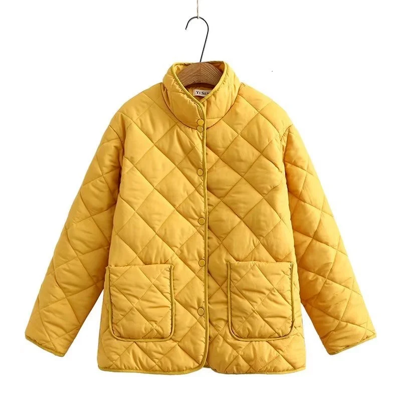 

Женская зимняя утепленная верхняя одежда с длинным рукавом и воротником-стойкой