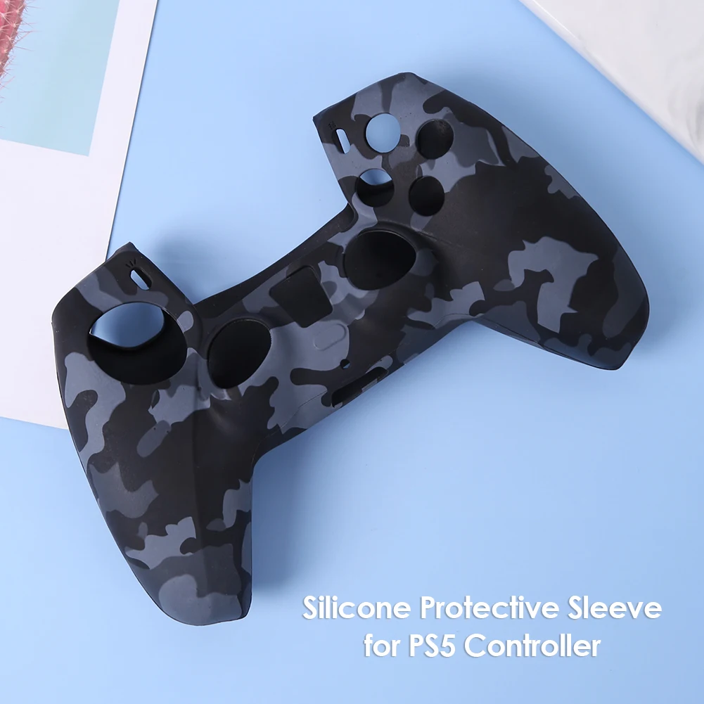 

2021 New Controller Skin Camouflage Silicone Case Cover Gamepads Skin Protection for PS5 DualSense Controller