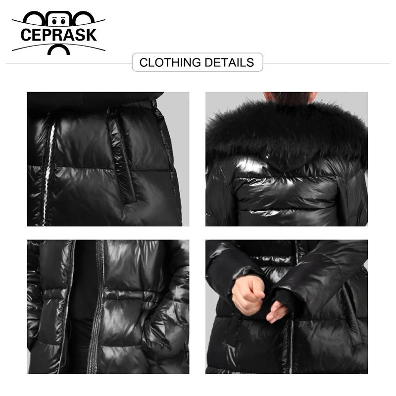 CEPRASK 2021 Новое модное зимнее пальто для женщин X Long высокого качества хлопковые