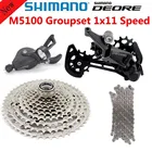 Набор скоростных компонентов SHIMANO DEORE M5100 1x11, включает рычаг переключения передач, задний переключатель, Sunrace Sunshine кассета с цепью