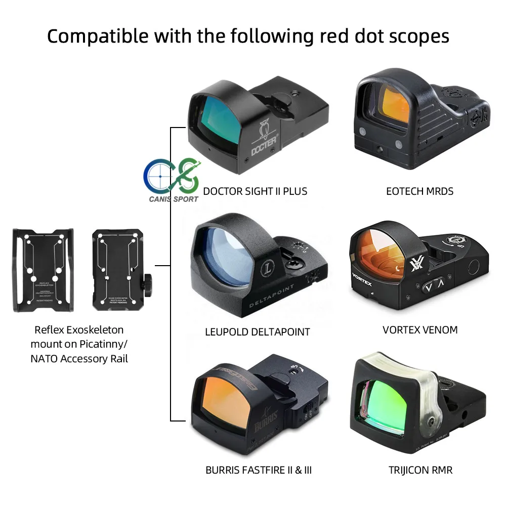 

PPT Universal Red Dot Sight Scope Mount Reflex Exoskeleton Mount Fit for Docter Red Dot for Trijicon RMR Red Dot Sight gs24-0229