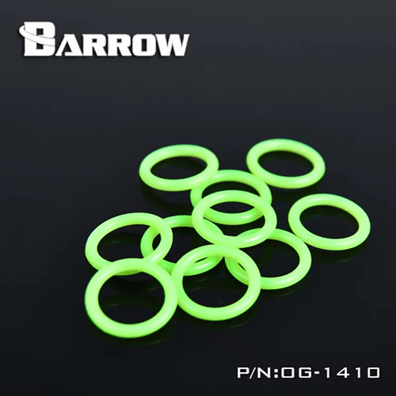 

Barrow pc water cooling O Ring for G1/4 fittings tube connector Sliding tubing Anti-leakage rubber ring Green Silica Gel OG-1410