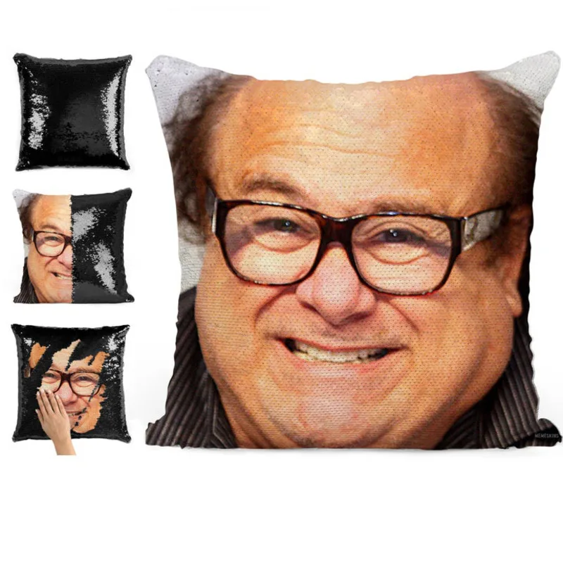 Супер блестящие Danny Devito Реверсивный Цвет изменение Подушка Чехол волшебный