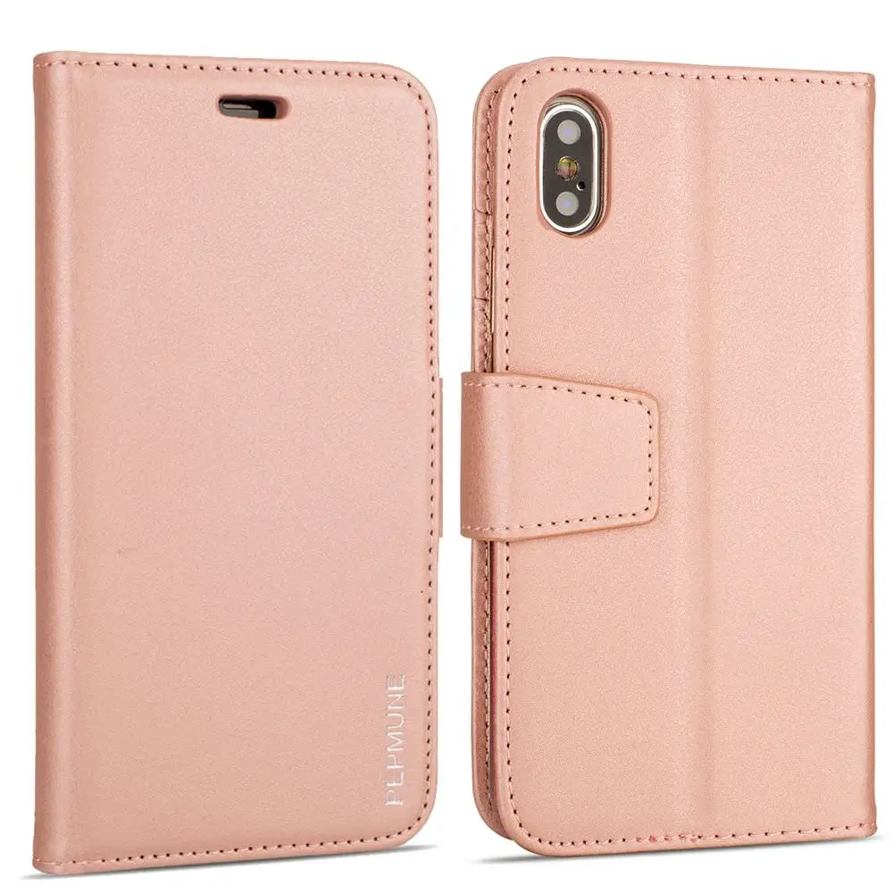 LAPOPNUT чехол для телефона из натуральной кожи для Iphone 11 Pro Xs Max Xr X 7 8 Plus 6 6s 5 5S SE Флип Магнитный кошелек силиконовый чехол из искусственной кожи - Цвет: rose gold