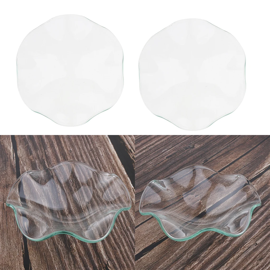 2 упаковки профессиональные прозрачные волнистые стеклянные тарелки крышка чаши