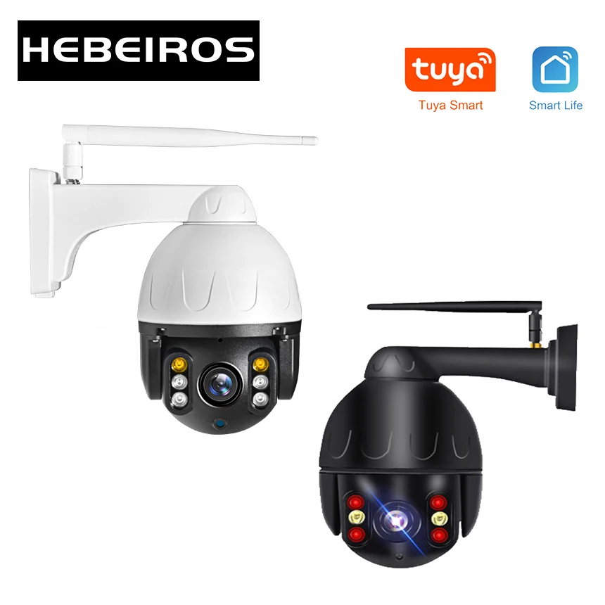 

Камера видеонаблюдения Hebeiros Tuya, Wi-Fi, 1080P, IP67, водонепроницаемая, беспроводная, скоростная, купольная, IP, PTZ