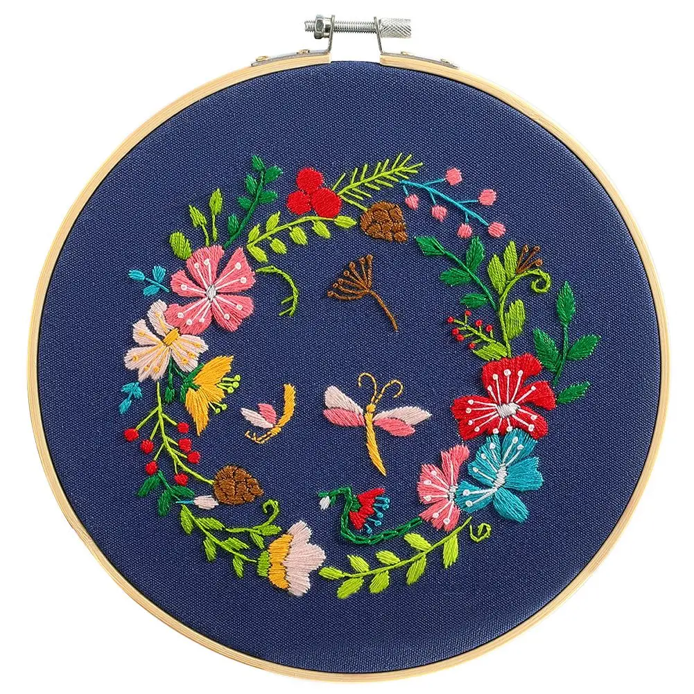 

1 Set Modern DIY Embroidery Tools Handcraft Needlework Cross Stitch Kit Cotton Embroidery Painting Hoop Home Decor