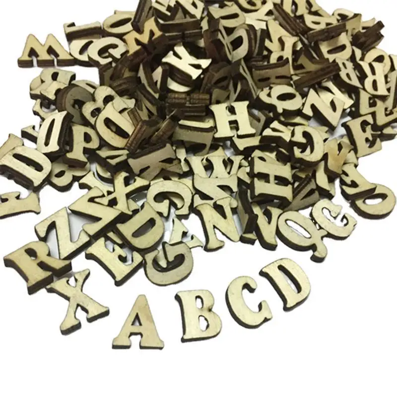

100pcs Mini Wooden Alphabet Letters Wooden Craft Wooden Alphabet for DIY Craft Wedding Party Displays Decoration