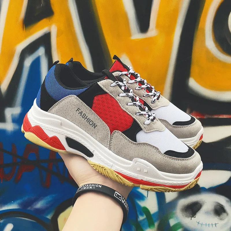 Женская обувь из вулканизированной кожи кроссовки на платформе массивном