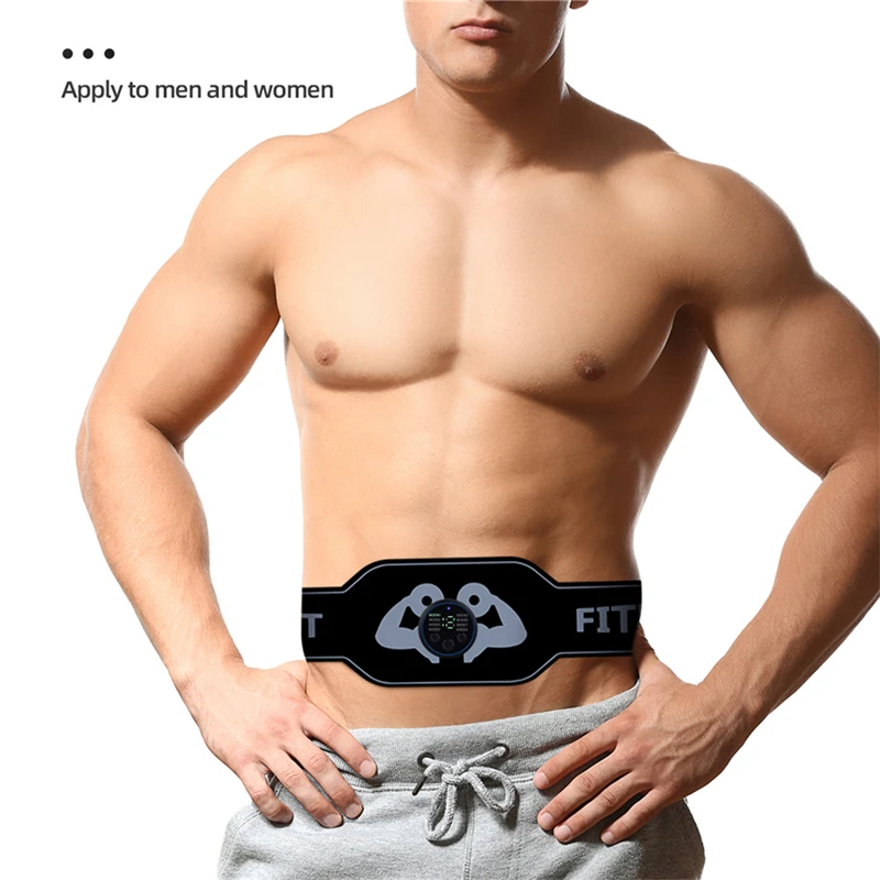 

CkeyiN EMS Abdominal Belt Abdominal Muscle Hip Training Instrument Fitness Slimming Massager Fat-burning Belt Abdominal Trainer