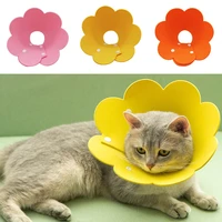 new flower shaped elizabethan collar cat wound healing protective cone anti bite recovery collars for kitten puppy supplies