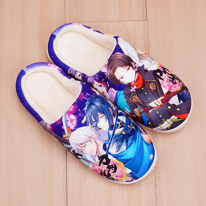 

Slippers Cartoon Cute Anime Game Touken Ranbu Online Warm Winter Shoes Boots Home Indoor Bedroom For Men Women Boys Girls