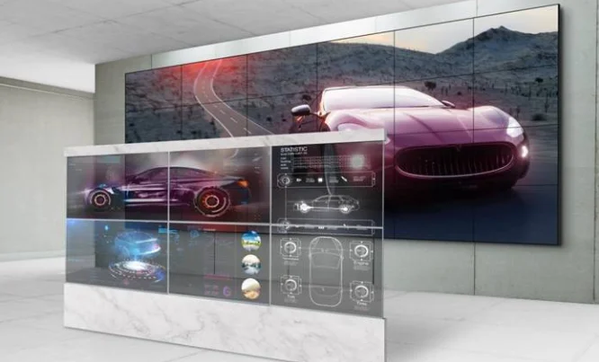 2*3 шт 55 ''дюймовый дисплей прозрачный oled-экран монитор мульти медиа рекламный