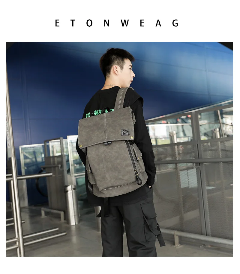 

Portable Business Backpack Casual Laptop High Capacity Outdoor Leather Waterproof Travel Backpack Bolso Hombre Bag for Men DB60B