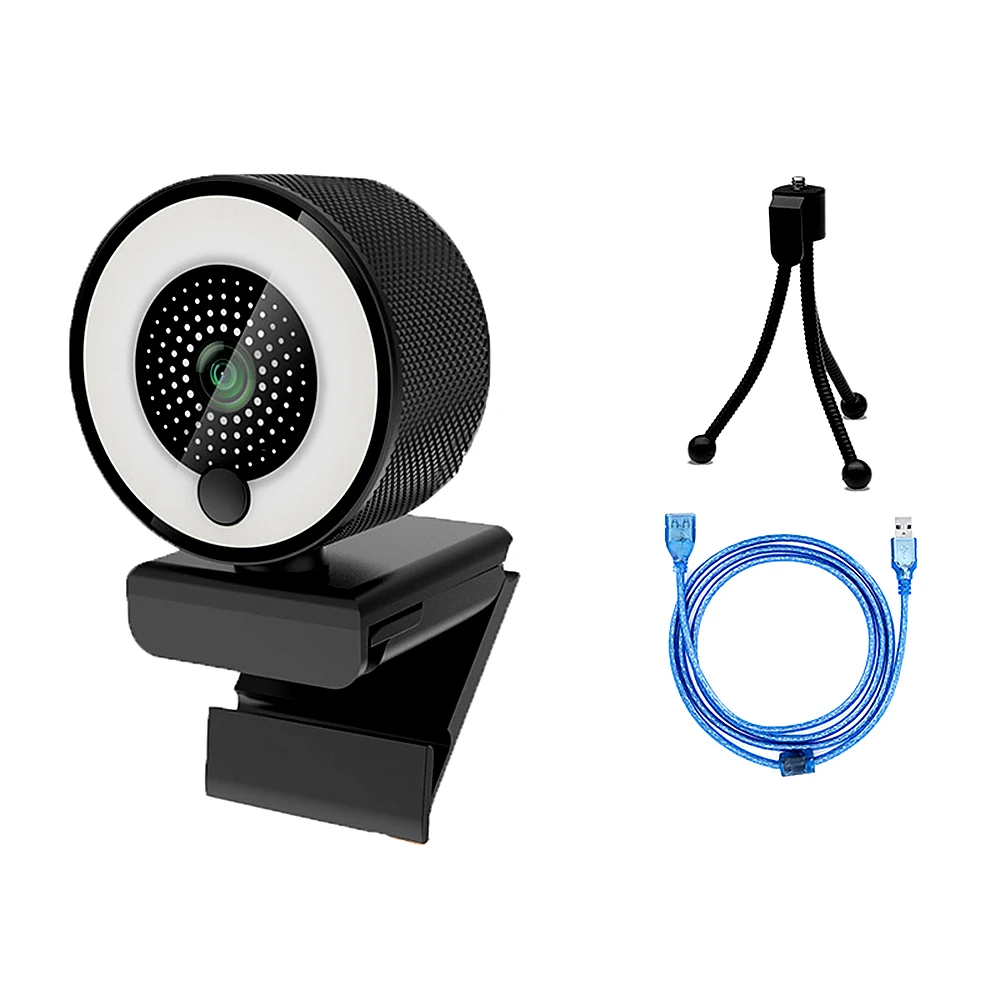 

1080P HD Webcam with Ring Light Autofocus Built in Microphone Webcam for Video/Live Streaming/Videoconferencing Frosted Style