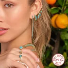 Женские серьги-капельки из серебра 100% пробы с бирюзой