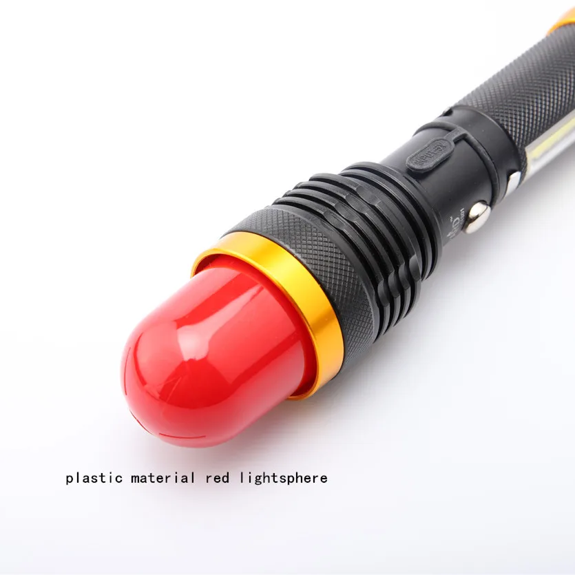 Переносная Рабочая лампа T6 + COB Светодиодная ручка Пряжка фонарик зум USB зарядка