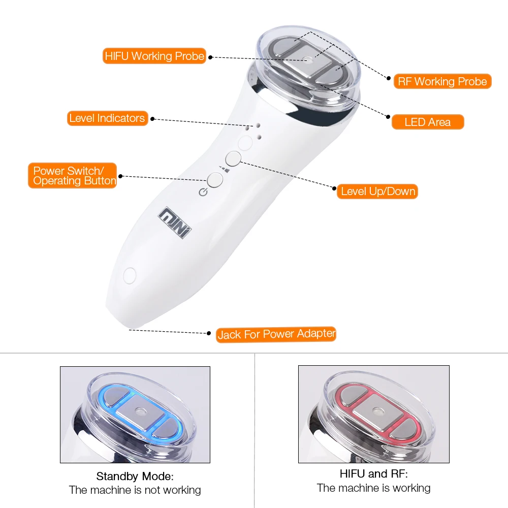 Koop Ultrasone Mini Bipolaire Hifu Rf Radio Frequentie Massager Gezicht Lifting Schoonheid Therapie Anti-Rimpel Huidverjonging Home Spa