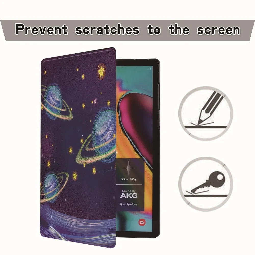 Кожаная подставка для планшета Samsung Galaxy Tab A A6 чехол книжка с принтом E S5E 7 дюймов 10