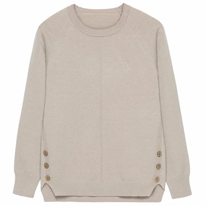 Обычный стиль женский свободный свитер новинка 2019 весна и осень тонкий с круглым