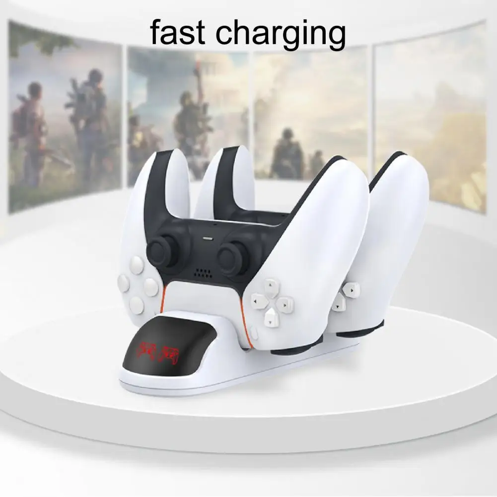 

Dual Ports Gamepad Charging Dock Station Charger Joystick Accessory for PS5
