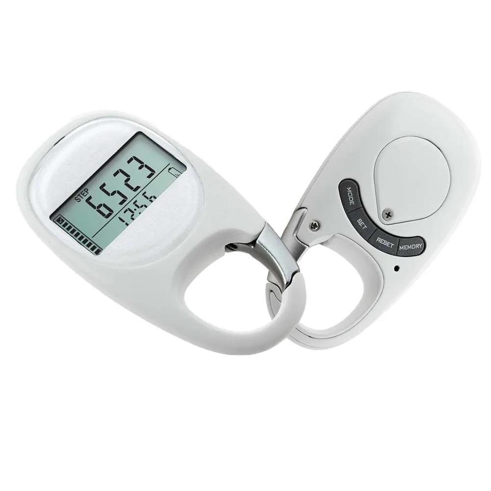 Портативный карабин пешком Фитнес калорий Шаг счетчик шагомер оборудование