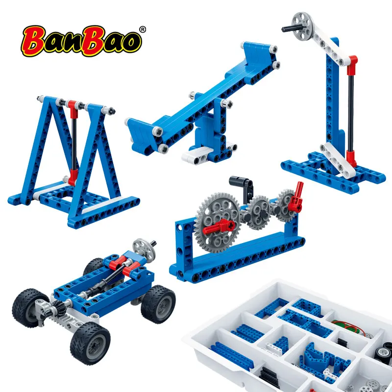 

Силовая машина BanBao MOC 6918, кирпичи для экспериментов по технике рычага, развивающие модели, строительные блоки, игрушки для детей, подарки для...