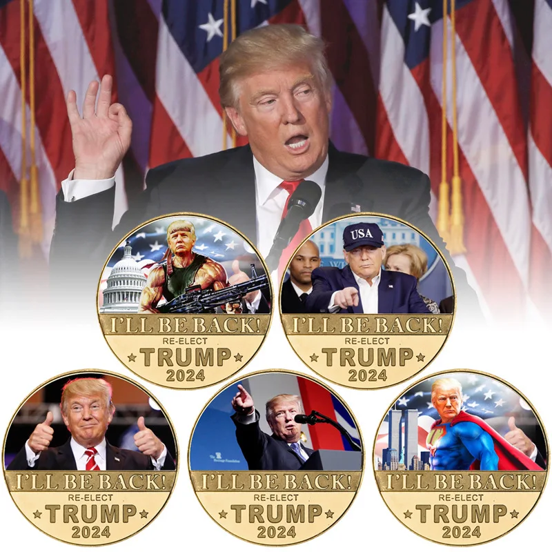 

Former U.S. President Trump 2024 Return of the King Commemorative Coin Badge Gift Souvenir Coins