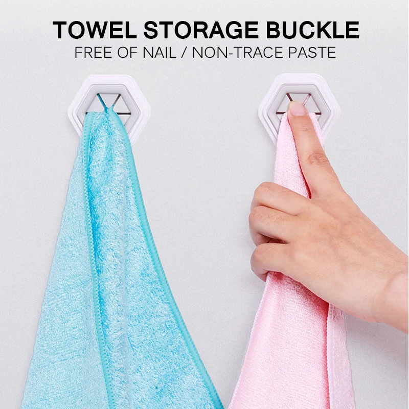 Wash Cloth Hook 2pcs Self Adhesive Wall Mount Holder Bathroom Storage Rack Towel | Обустройство дома