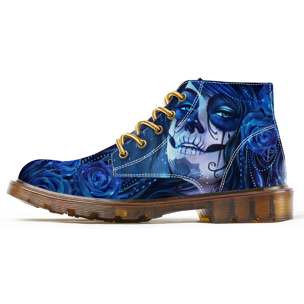 Модные ботинки для мужчин уникальные крутые мотоциклетные боевые с принтом