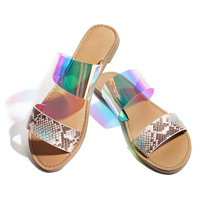 

Summer Transparent Women Bling Slippers Flat Soft Jelly Shoes Bling Female Flip Flops Plus Size Outdoor Ladies Slides Hot 2020