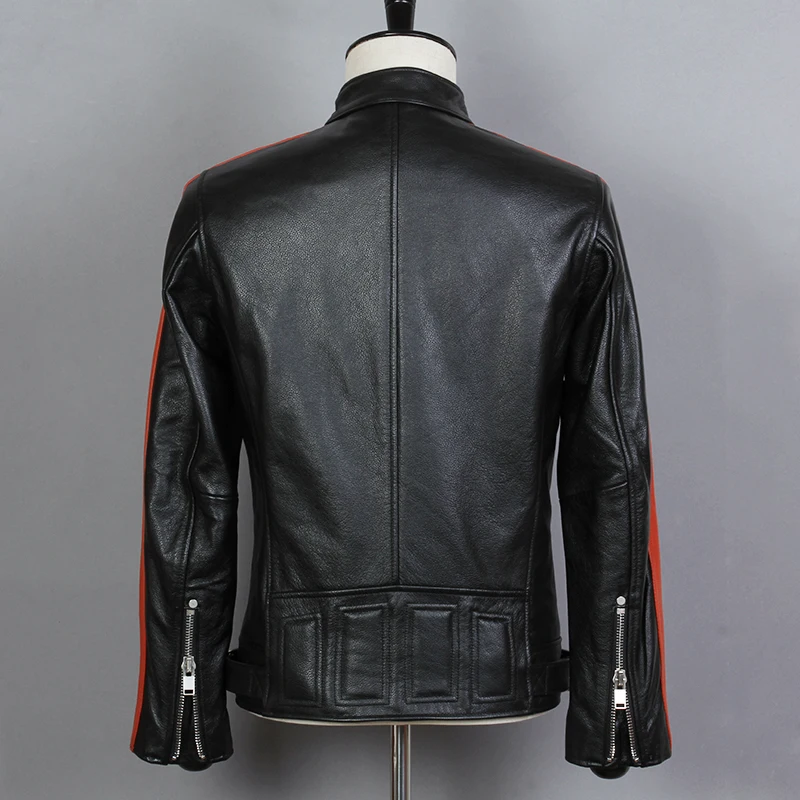 2020 Мужская облегающая короткая мотоциклетная Красная белая мужская куртка из