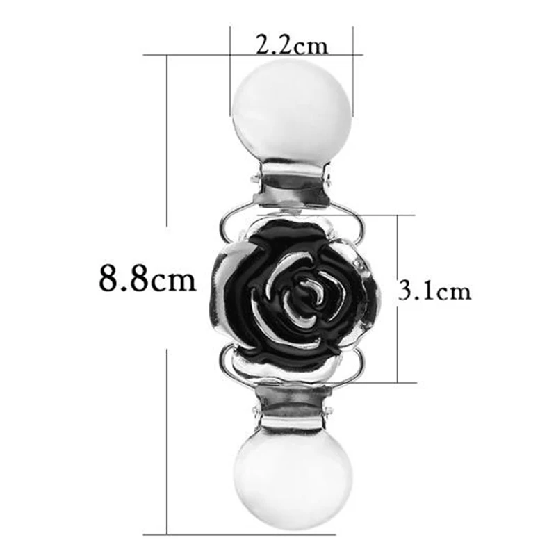 

2Pcs Women Cardigan Sweater Blouse Rose Clips Shirt Collar Retro Clip Clasps Charm Brooches Clothing Accessories